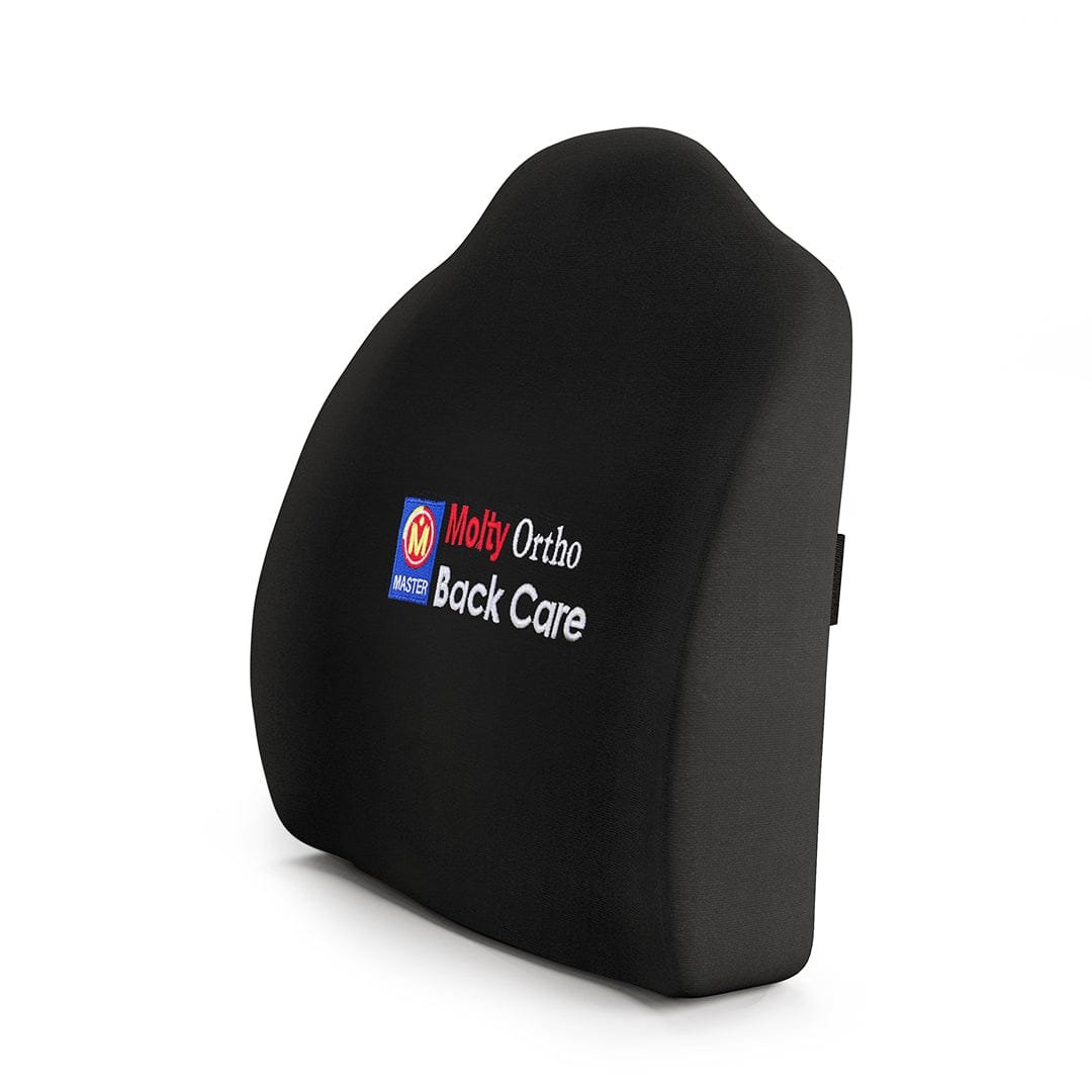 MoltyFoam Ortho Back Care Cushion – orthopedic memory foam back support pillow for posture correction and spine comfort